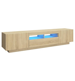 Meuble TV avec lumières LED Chêne sonoma 180x35x40 cm