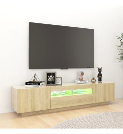 Meuble TV avec lumières LED Chêne sonoma 180x35x40 cm