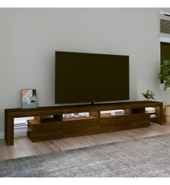 Meuble TV avec lumières LED Chêne marron 260x36,5x40 cm