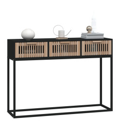 Table console noir 105x30x75 cm bois d'ingénierie et fer