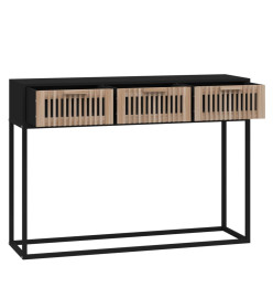 Table console noir 105x30x75 cm bois d'ingénierie et fer