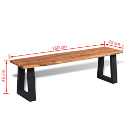 Banc en bois d'acacia massif 160 cm