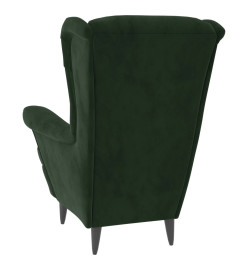 Fauteuil vert foncé velours