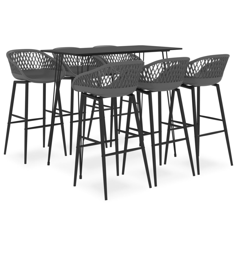 Ensemble de bar 7 pcs Noir et gris