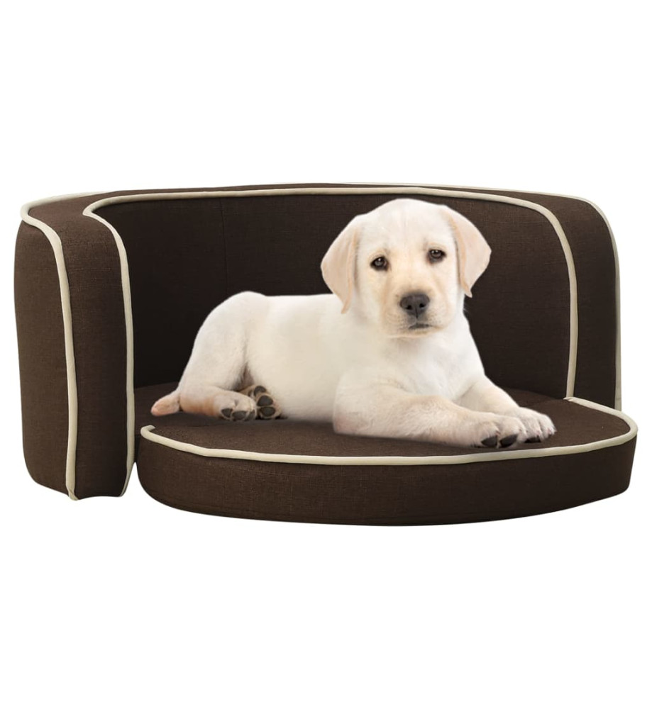 Canapé pliable pour chien Marron 76x71x30 cm Coussin lavable