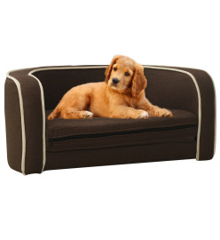 Canapé pliable pour chien Marron 76x71x30 cm Coussin lavable