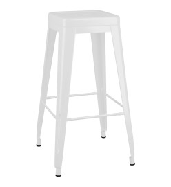 Tabourets de bar empilables lot de 2 blanc Métal