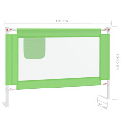 Barrière de sécurité de lit d'enfant Vert 100x25 cm Tissu