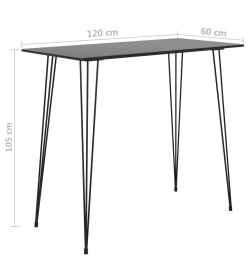 Table de bar Noir 120x60x105 cm