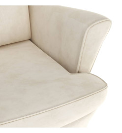 Fauteuil blanc crème velours