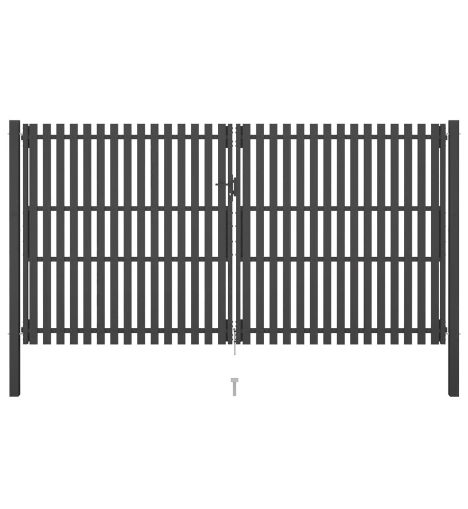 Portail de clôture de jardin Acier 4x2,5 m Anthracite