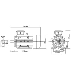 Moteur électrique triphasé Aluminium 3kW/4 CH 2840 tr/min