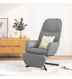 Chaise de relaxation avec tabouret Gris Similicuir