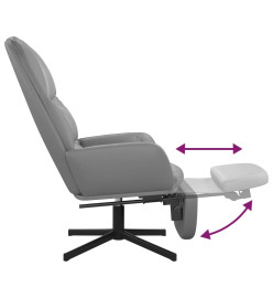 Chaise de relaxation avec tabouret Gris Similicuir