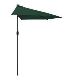 Parasol de balcon avec mât en aluminium Vert 270x144 cm Demi