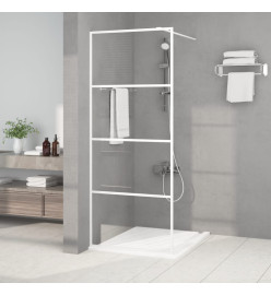 Paroi de douche Blanc 80x195 cm Verre ESG transparent