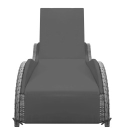 Chaise longue avec coussin Résine tressée Anthracite
