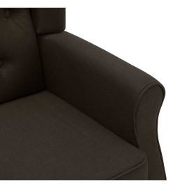 Fauteuil avec repose-pied Marron foncé Tissu