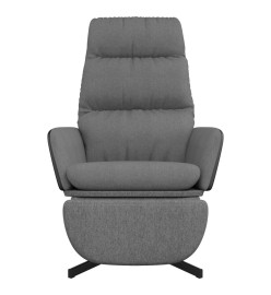 Chaise de relaxation avec repose-pied Gris clair Tissu