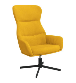 Chaise de relaxation avec tabouret Jaune moutarde Velours