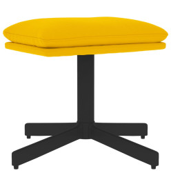 Chaise de relaxation avec tabouret Jaune moutarde Velours