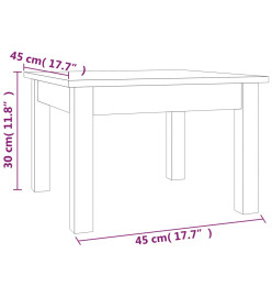 Table basse Marron miel 45x45x30 cm Bois massif de pin