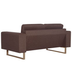 Ensemble de canapé 2 pcs Tissu Marron