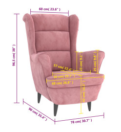 Fauteuil rose velours