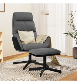 Chaise de relaxation avec tabouret Gris clair Tissu