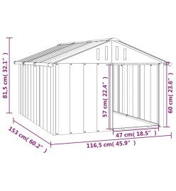 Niche pour chien Gris 116,5x153x81,5 cm Acier galvanisé