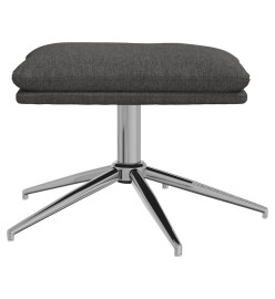 Chaise de relaxation avec tabouret Gris foncé Tissu