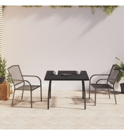 Ensemble de salle à manger de jardin 3 pcs anthracite acier