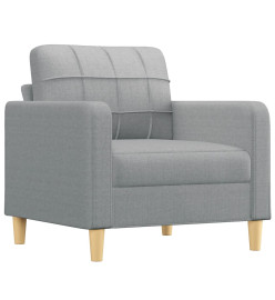 Fauteuil avec repose-pied Gris clair 60 cm Tissu