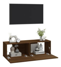 Meubles TV 2 pcs Chêne marron 100x30x30 cm Bois d'ingénierie