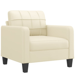 Fauteuil avec repose-pied Crème 60 cm Similicuir