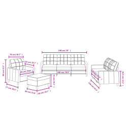 Ensemble de canapés 4 pcs avec coussins Marron Tissu