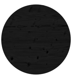 Dessus de table rond noir Ø90x3 cm bois de pin massif