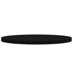 Dessus de table rond noir Ø90x3 cm bois de pin massif