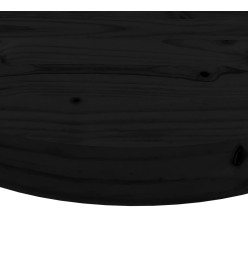 Dessus de table rond noir Ø90x3 cm bois de pin massif