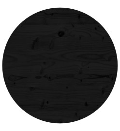 Dessus de table rond noir Ø50x3 cm bois de pin massif