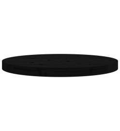 Dessus de table rond noir Ø50x3 cm bois de pin massif