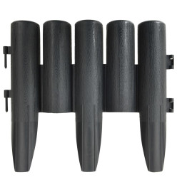 Bordures de pelouse 36 pcs Anthracite 10 m PP