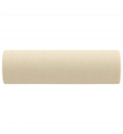 Coussins décoratifs 2 pcs Crème Ø15x50 cm Tissu