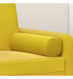 Coussins décoratifs 2 pcs Jaune Ø15x50 cm Velours