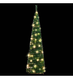 Sapin de Noël artificiel escamotable 50 LED vert 120 cm