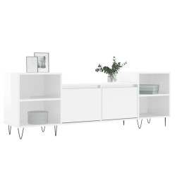 Meuble TV Blanc brillant 160x35x55 cm Bois d'ingénierie