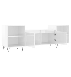 Meuble TV Blanc brillant 160x35x55 cm Bois d'ingénierie