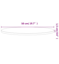 Dessus de table Ø50x1,5 cm rond bois massif de hêtre