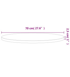 Dessus de table Ø70x2,5 cm rond bois massif de hêtre