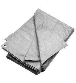 Bâche 180 g/m² 4x4 m Gris PEHD